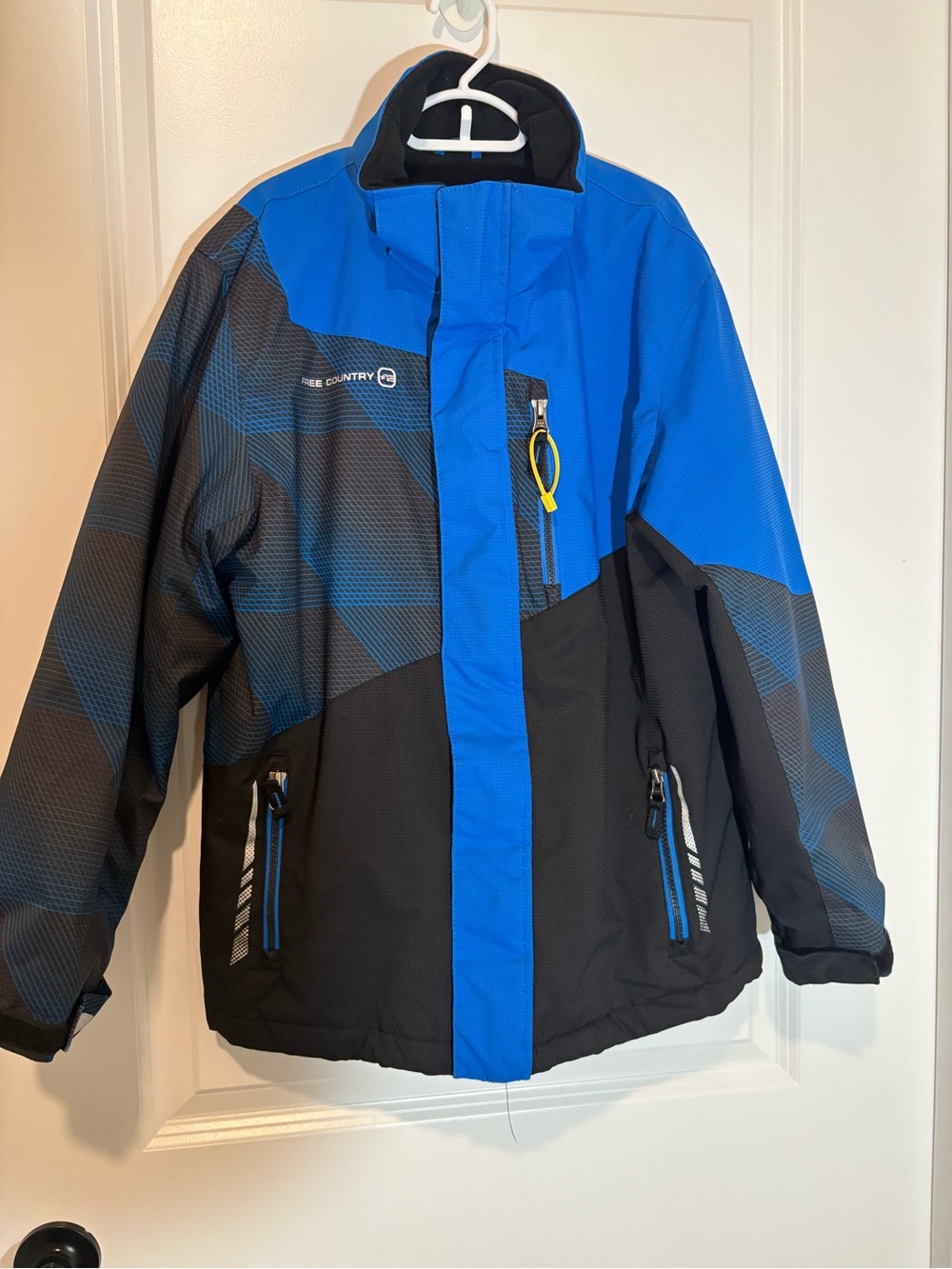 Free Country Boys Blue and Black Geometric Puffer Jacket